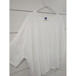 Old Navy luxe women's large drop shoulder boxy fit white T-shirt rayon spandex